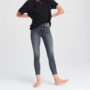 Rag & Bone Cate Mid-Rise Skinny Zipper Ankle Dark Abbey Road Gray Jeans, Size 31